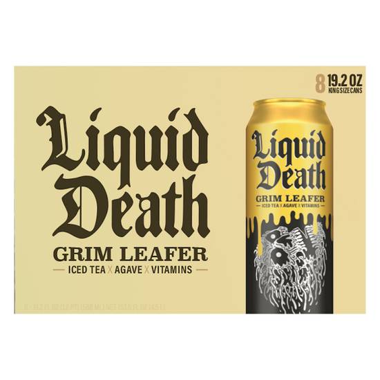 Liquid Death Iced Black Tea (8 ct, 19.2 fl oz) (king/grim leafer)
