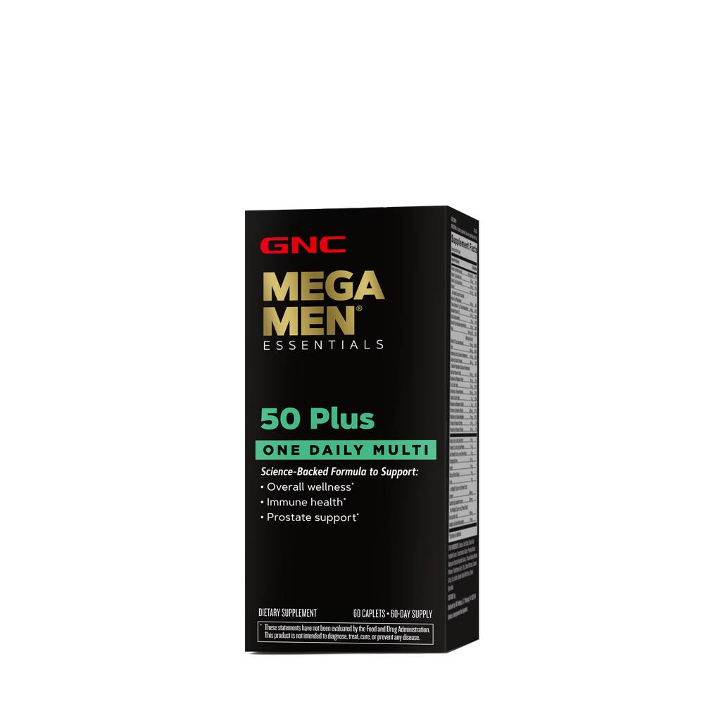 Gnc Mega Men 50 Plus One Daily Multivitamin Dietary Supplement Caplets (60 ct)