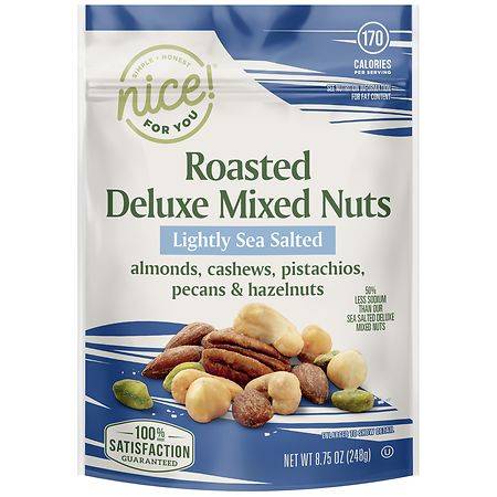 Nice! Roasted Deluxe Mixed Nuts Lightly Sea Salted (8.75 fl oz)