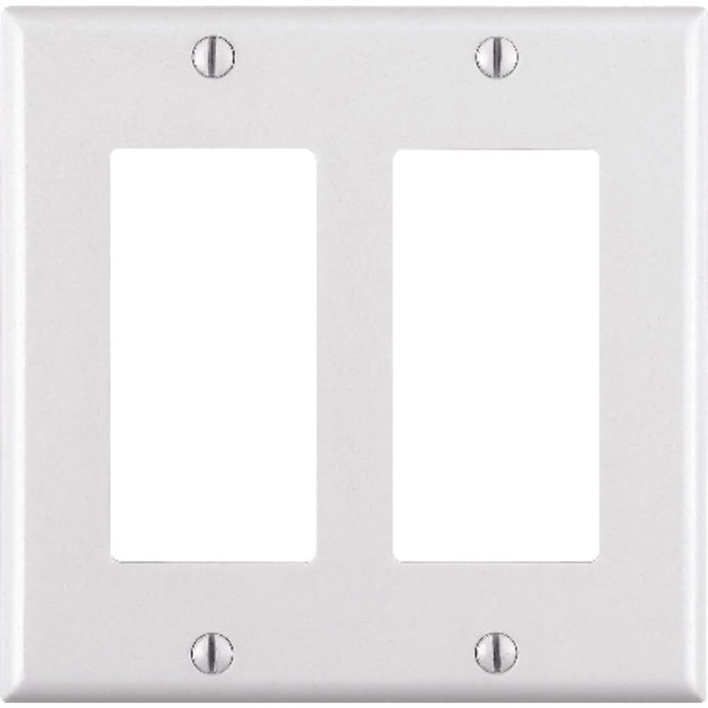 Leviton Decora White 2 Gang Thermoset Plastic Decorator Wall Plate 1 Pk