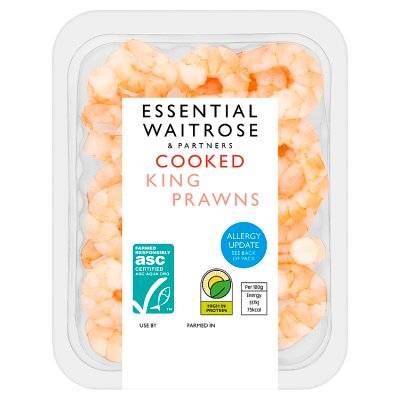 Essential ASC Cooked King Prawns (150g)