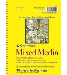 Strathmore 300 Series 5.5 x 8.5 Wire Bound Mixed Media Sketch Pad, 40 Sheets/Pad (SM3625AC)