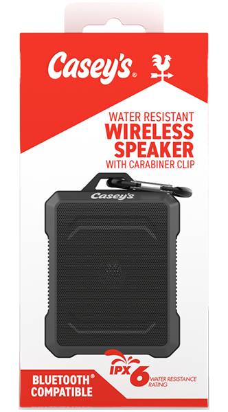 Casey's Wireless IPX6 Speaker w/Carabiner