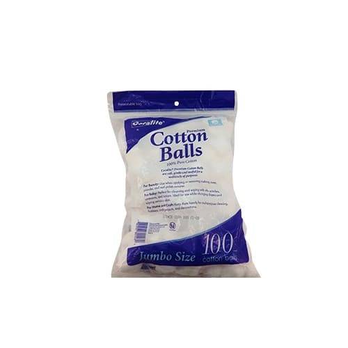 Coralite Premium Jumbo 100% Pure Cotton Balls (100 ct)