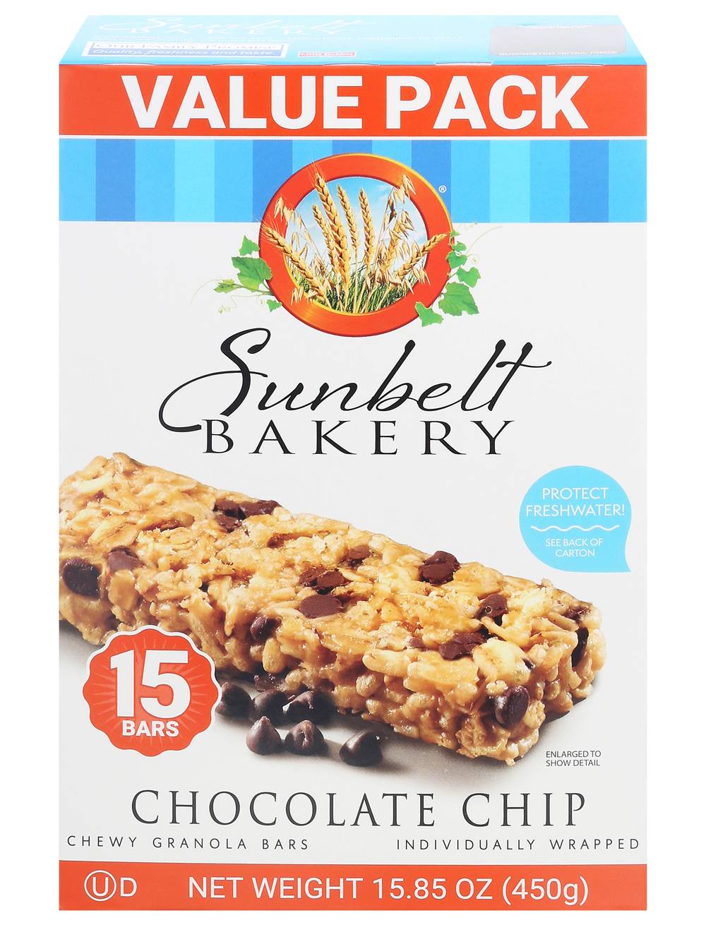 Sunbelt Bakery Chewy Granola Bars, Chocolate Chip (15.85 oz, 15 ct)