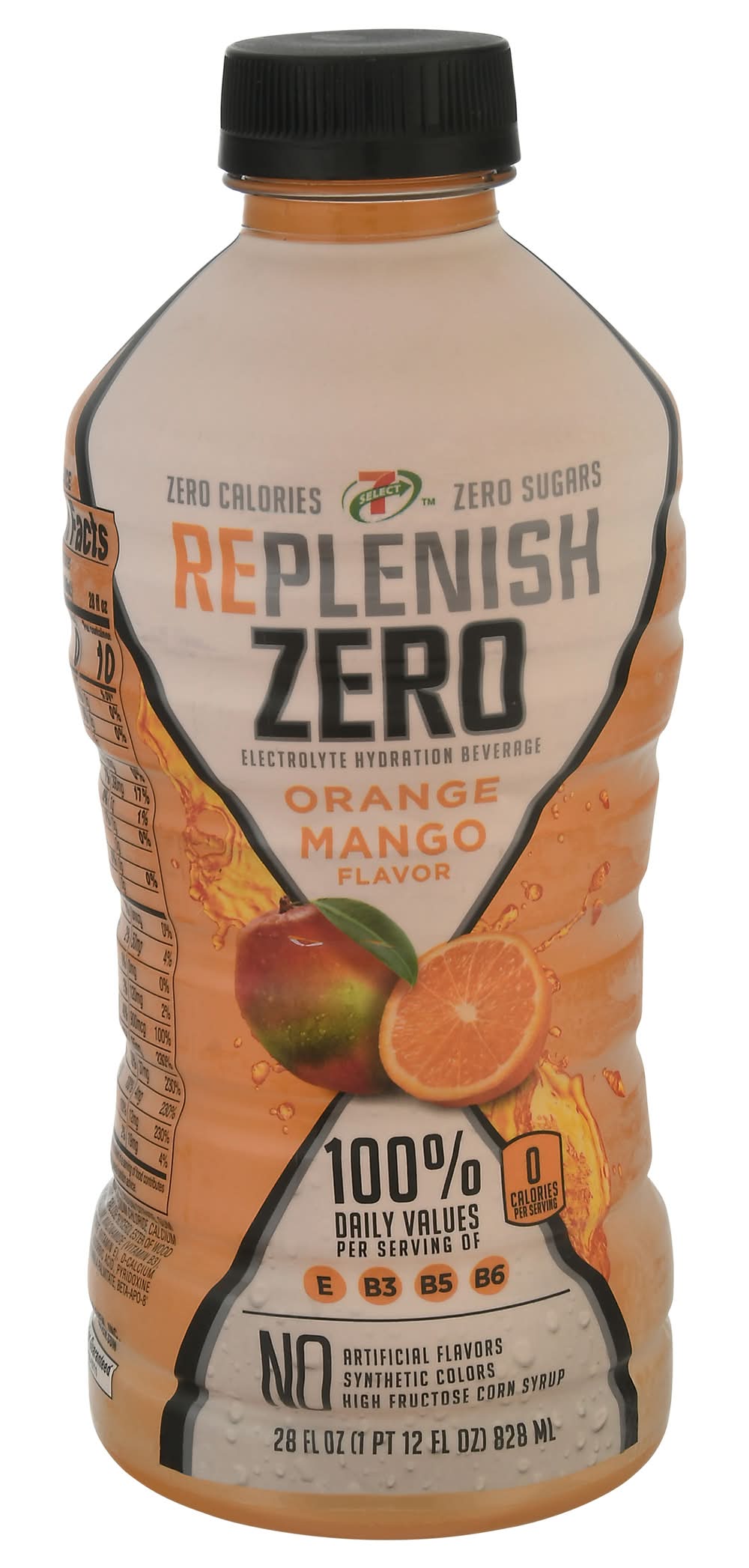7-Select Zero Electrolyte Hydration Beverage, Orange-Mango (28 fl
