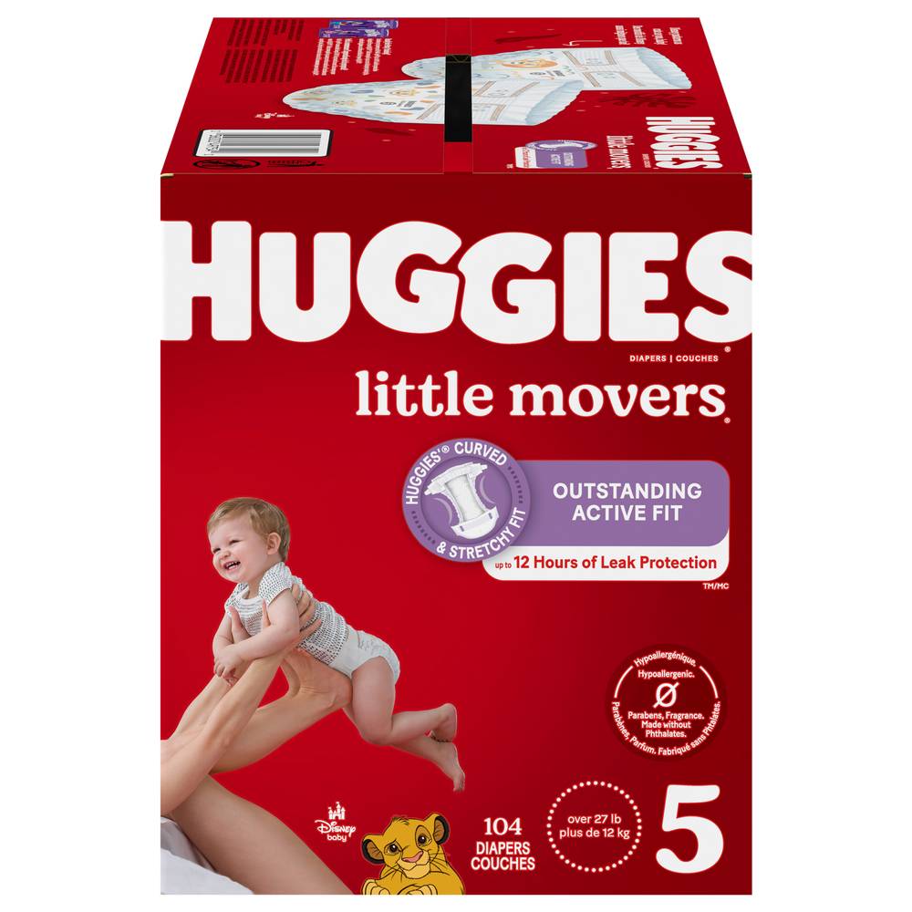 Huggies Size 5 Disney Baby Little Movers Fitting Diapers (104 diapers)