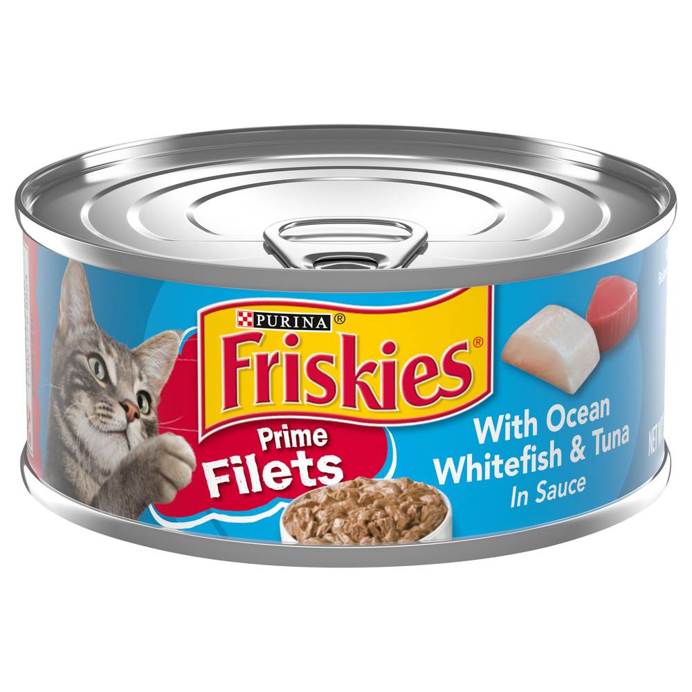 Purina Friskies Prime Filets in Sauce Wet Cat Food, Ocean Whitefish-Tuna (5.5 oz)