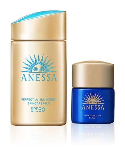 安耐曬金鑽防曬露淨白修復組(金鑽高效防曬露60g+曬後淨白修復精華12ml)