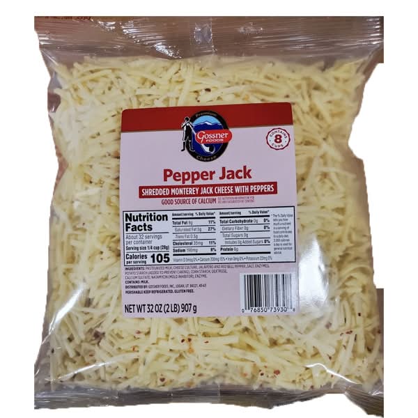 Gossner Foods Pepper Jack Shredded Cheese, 32 OZ (32 oz)