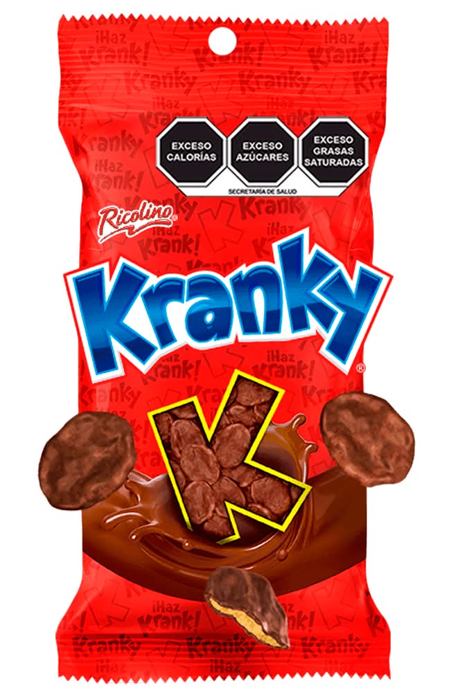 Ricolino · Kranky hojuelas de maíz cubiertas, chocolate (65 g)