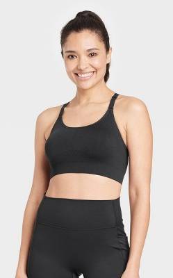 All In Motion Seamless Medium Support Cami Sports Bra, Women, M, Black