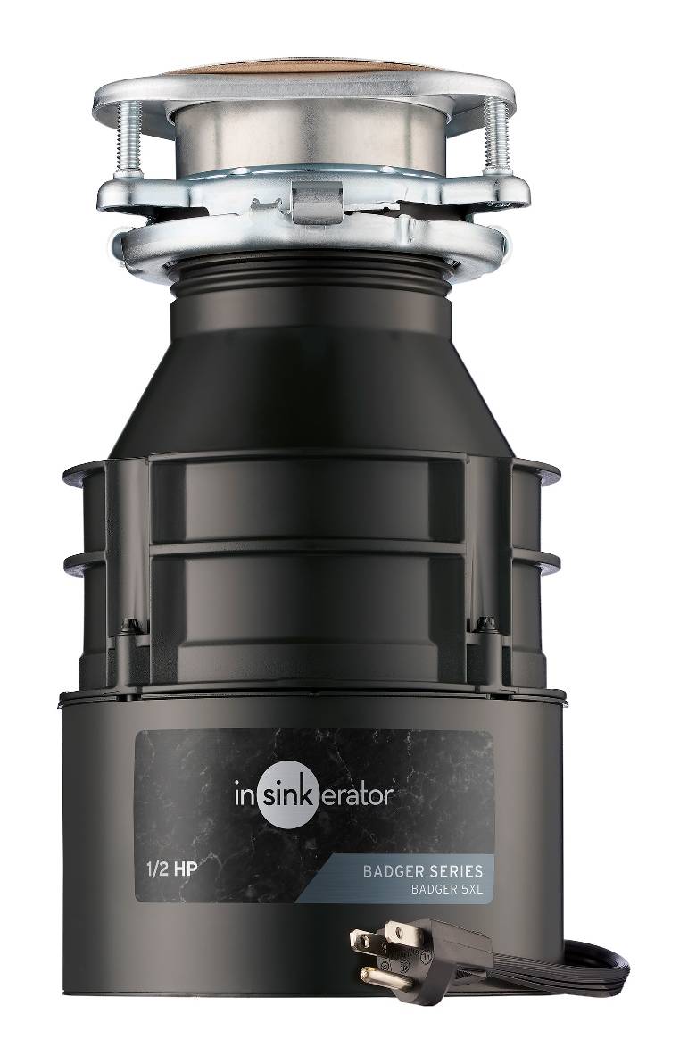InSinkErator Badger Continuous Feed 1/2-hp Septic Safe Corded Garbage Disposal, 5 XL, Gray
