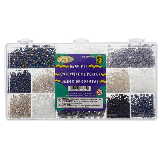 Crafts Beads In A 12-Compartment Plastic Case (270 g)