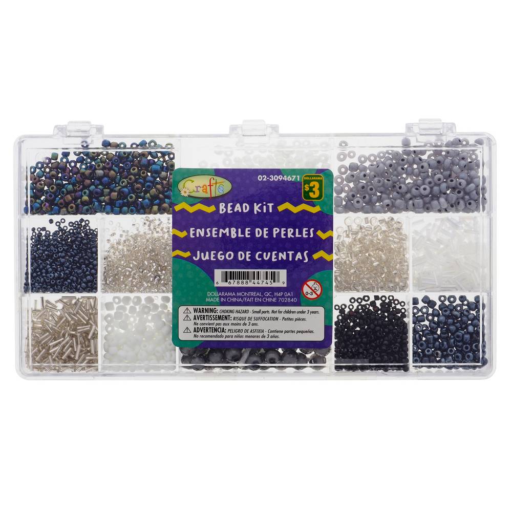 Dollarama Crafts Beads in a Compartment Plastic Case