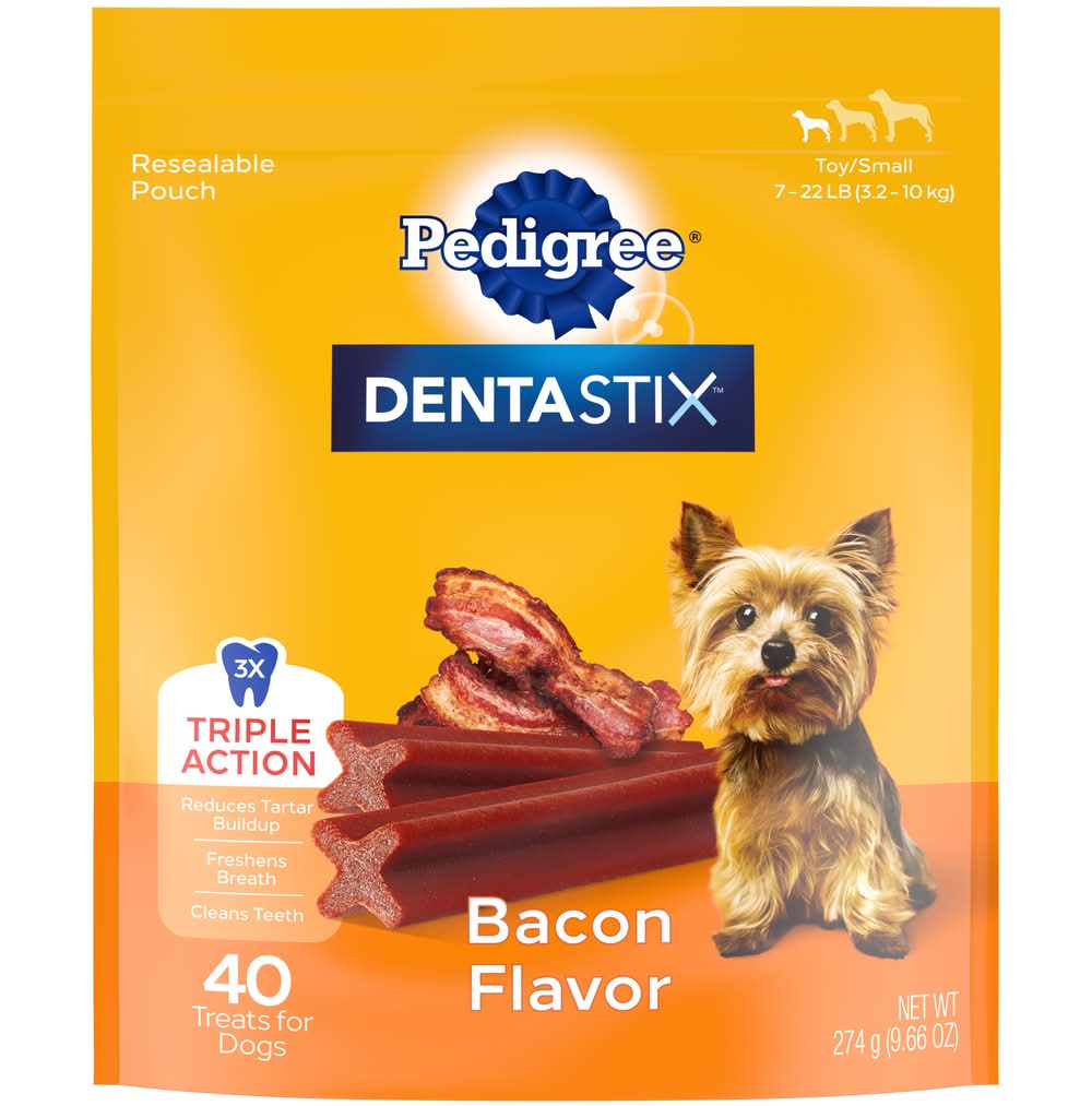 Pedigree Dentastix Dog Dental Treats, Bacon (9.66 oz, 40 ct)