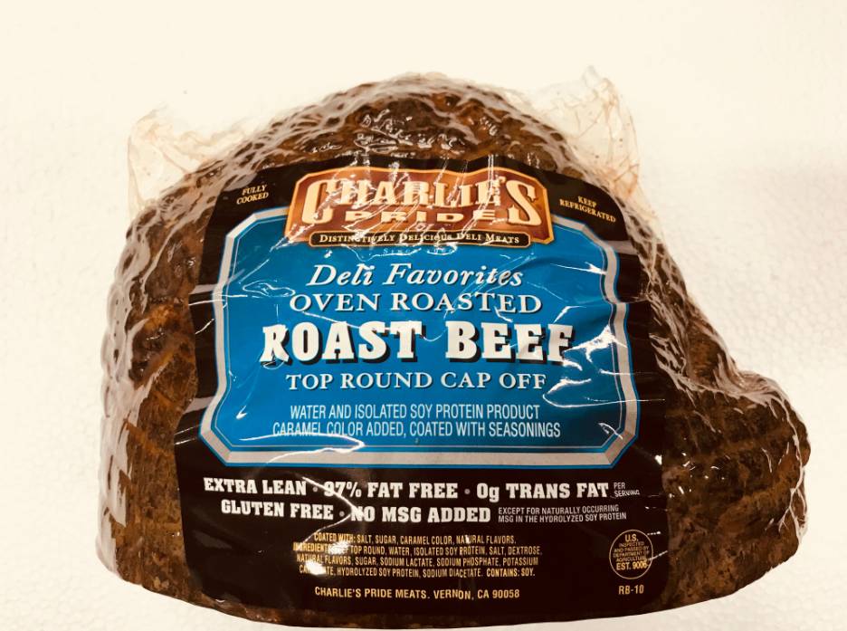 Charlie's Pride- Roast Beef Top Round Cap-Off R/W (1 Unit per Case)