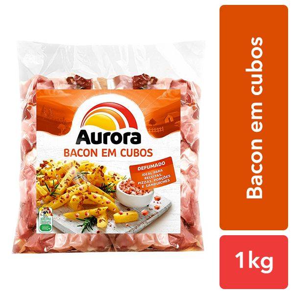 Aurora bacon em cubos defumado (1 kg)