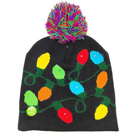 Festive Voice Be Jolly Light Up Holiday Beanie Assortment - 1.0 ea