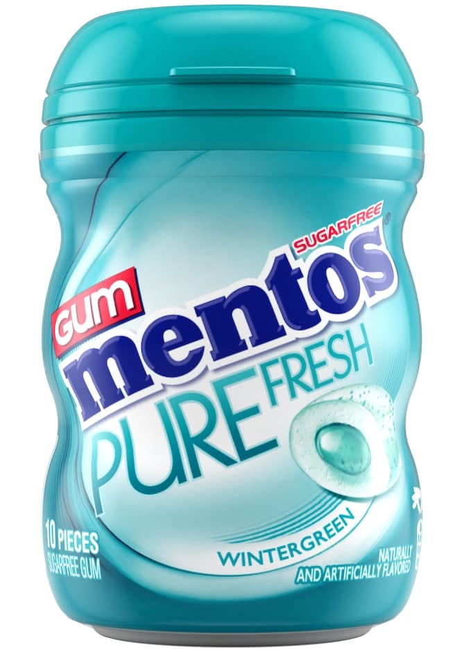 Mentos Sugar Free Pure Fresh Chewing Gum, Wintergreen (10 ct)