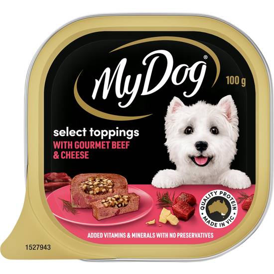My Dog Gourmet Beef With Cheese & Toppings Wet Dog Food Tray 100g