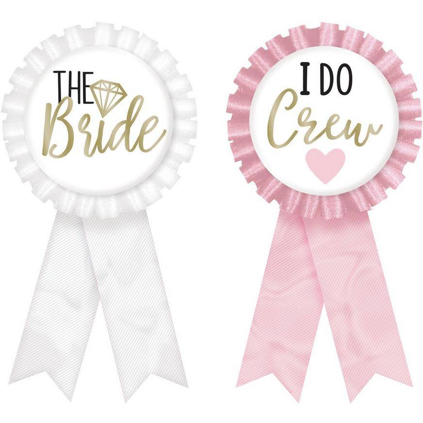 The Bride I Do Crew Fabric Award Ribbons, 3in x 5.85in, 8pc