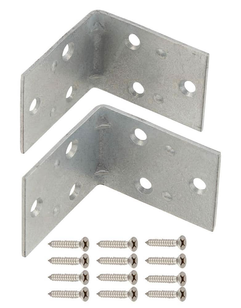 Everbilt (2-Pack) 2 In. Galvanized Double-Wide Corner Brace