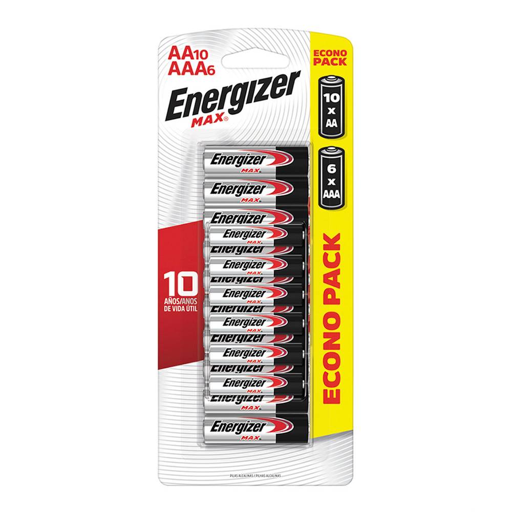 Energizer pack pilas max aa + aaa (16 u)