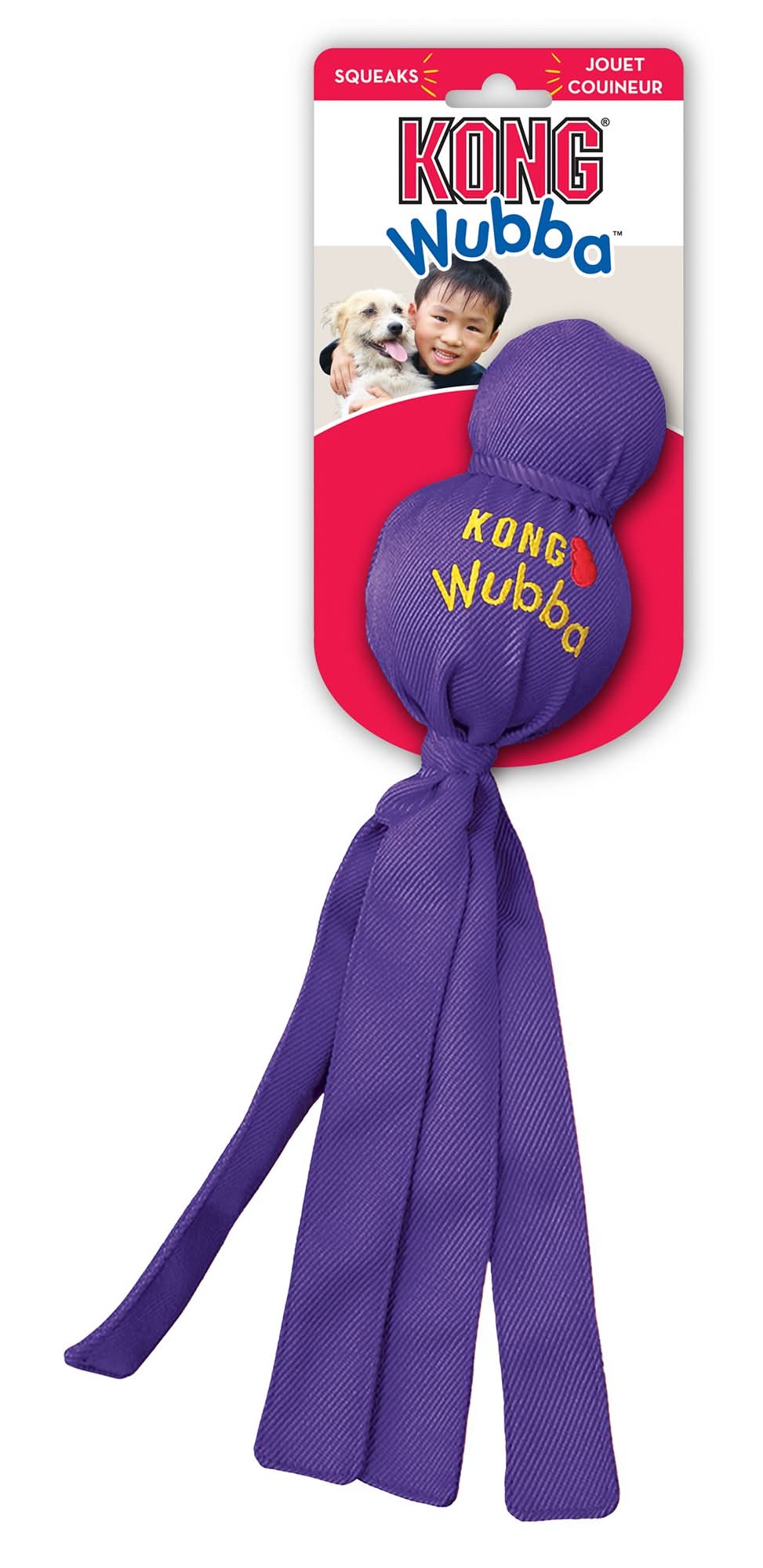 KONG Wubba Squeaker Tug Dog Toy (Color: Assorted, Size: Large)