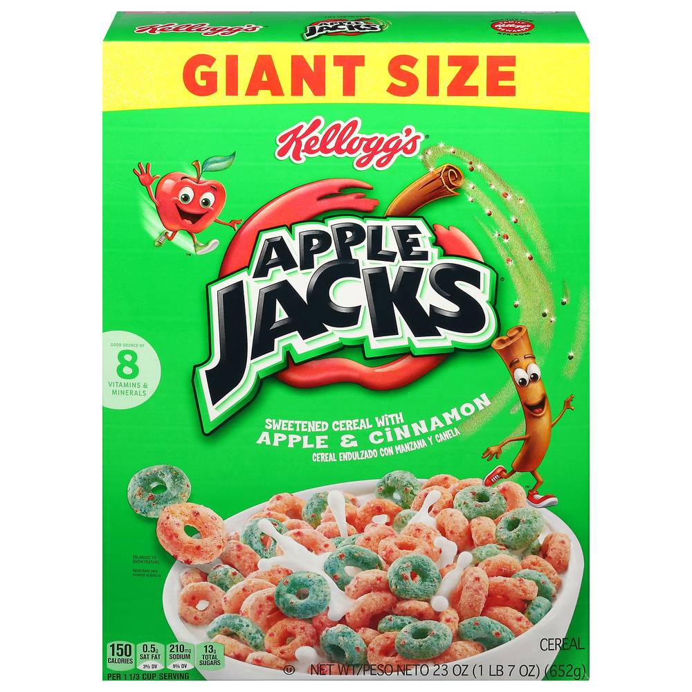 Apple Jacks Kellogg's Giant Size Apple & Cinnamon Cereal (23 oz)