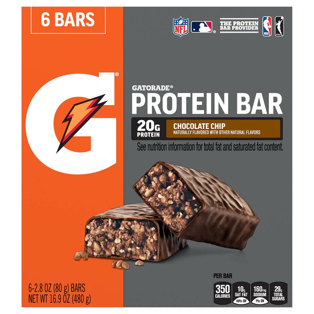 Gatorade Chocolate Chip Whey Protein Bars (2.8 oz, 6 ct)