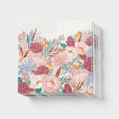 Spritz Rose Gold Floral Lunch Napkin, Multicolor (30 ct)