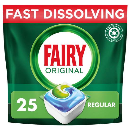 Fairy Original All In One Dishwasher Tablets Regular, 25 Tablets