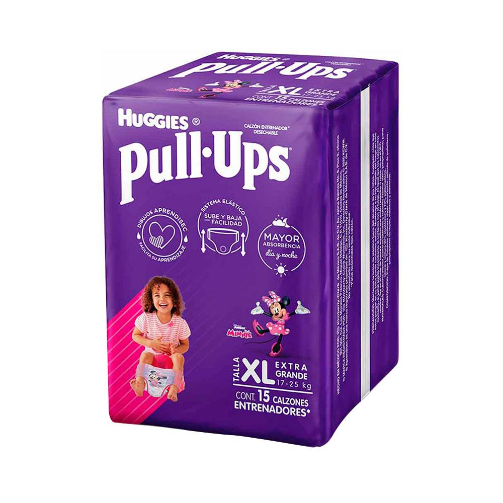 Huggies pull-ups calzón entrenador niña xl (15 piezas)