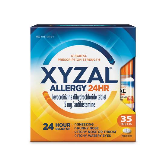 Xyzal Allergy 24HR Allergy Relief, 5mg Levocetirizine Dihydrochloride, 35 CT