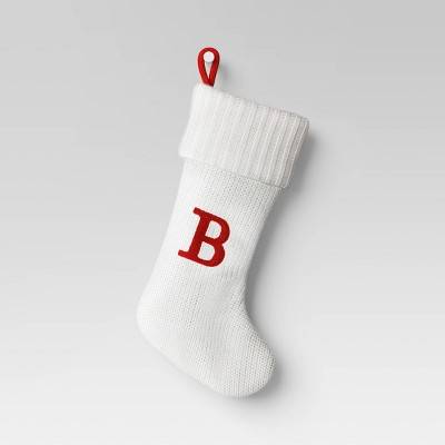 Knit Monogram Christmas Stocking White B - Wondershop™