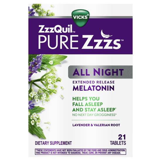 Zzzquil Pure Zzzs Sleep Aid With Lavender & Valerian Root (21 ct)