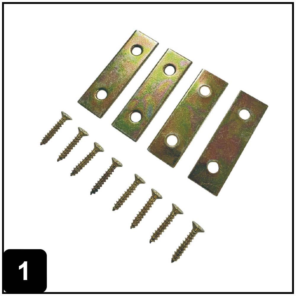 RELIABILT 2-in x 0.625-in x 0.06-in 1.5 -Gauge Satin brass Steel Mending brace 4 -Pack