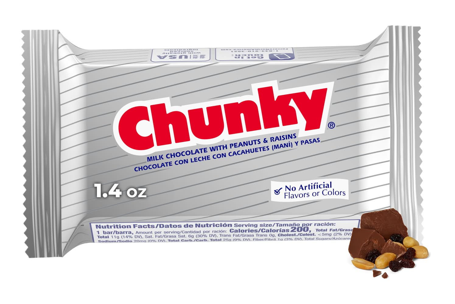Chunky Milk Chocolate With Peanuts & Raisins (1.4 oz)
