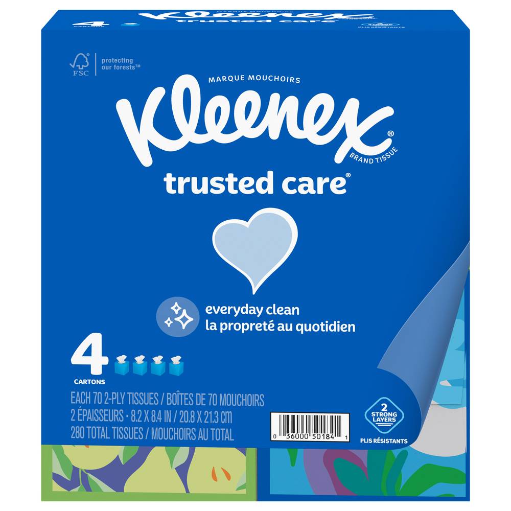 Kleenex Trusted Care 4 pack 2-ply Tissues