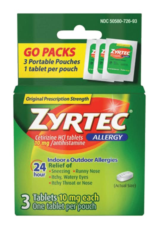 Zyrtec 24 Hour Allergy Relief Tablets 10 mg 3ct