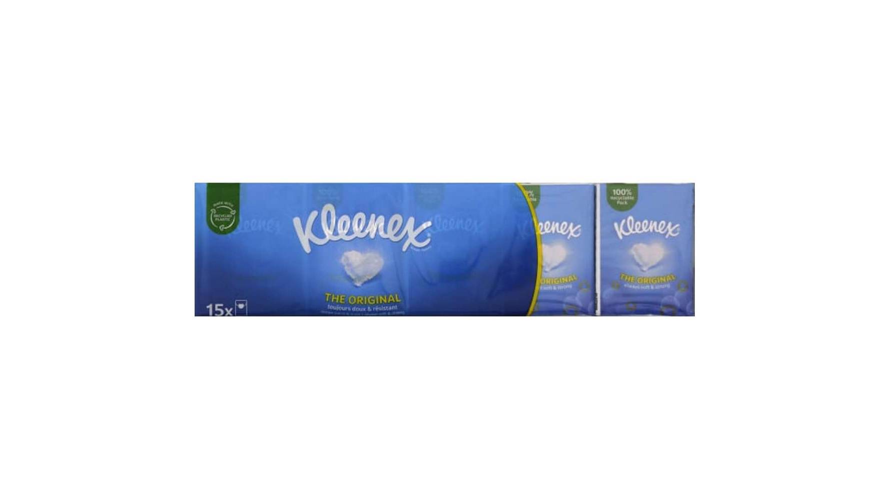 Kleenex Mouchoirs Etui Original Mini 4 épaisseurs Les 15 paquets