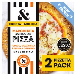 Crosta & Mollica Margherita Sourdough Pizza Tomato, Mozzarella & Sicilian Oregano 436g (2x218g)