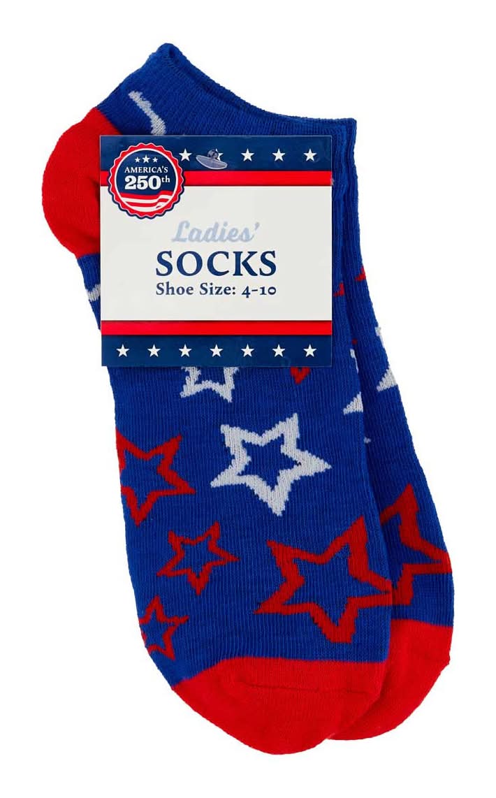 Patriotic Ladies Printed Socks 6 Assorted Patterns
