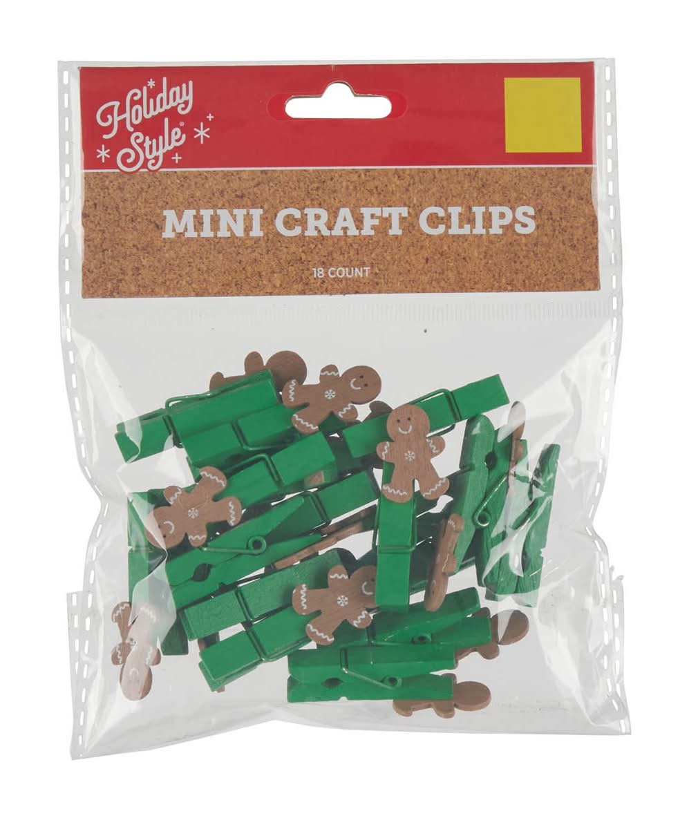 Holiday Style Mini Craft Clips Assorted 18 Ct