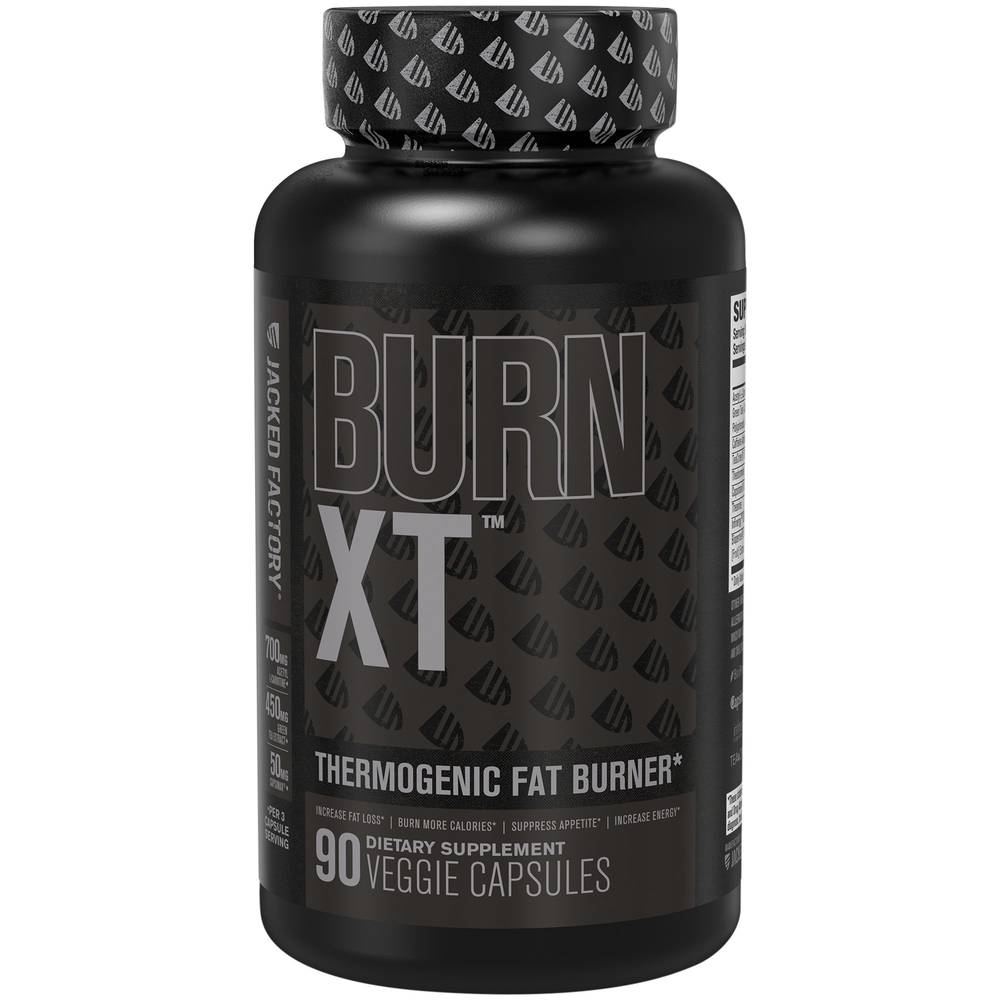 Jacked Factory Burn Xt Black Thermogenic Fat Burner Veggie Capsules (90 ct)