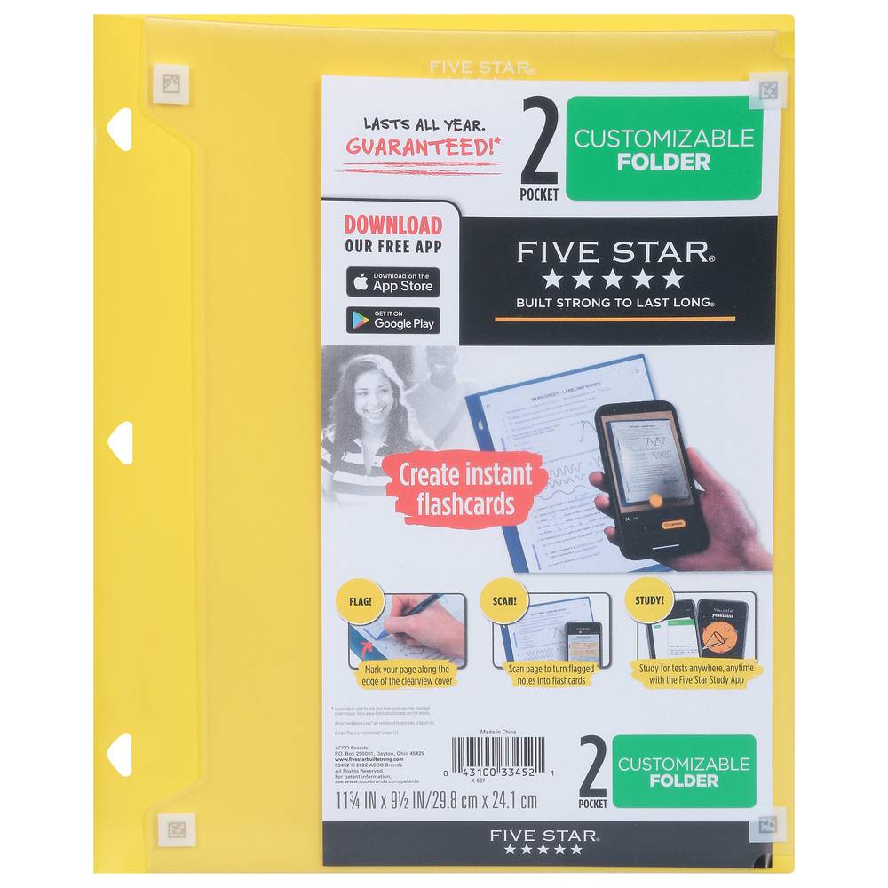 Five Star Customizable Plastic Folder