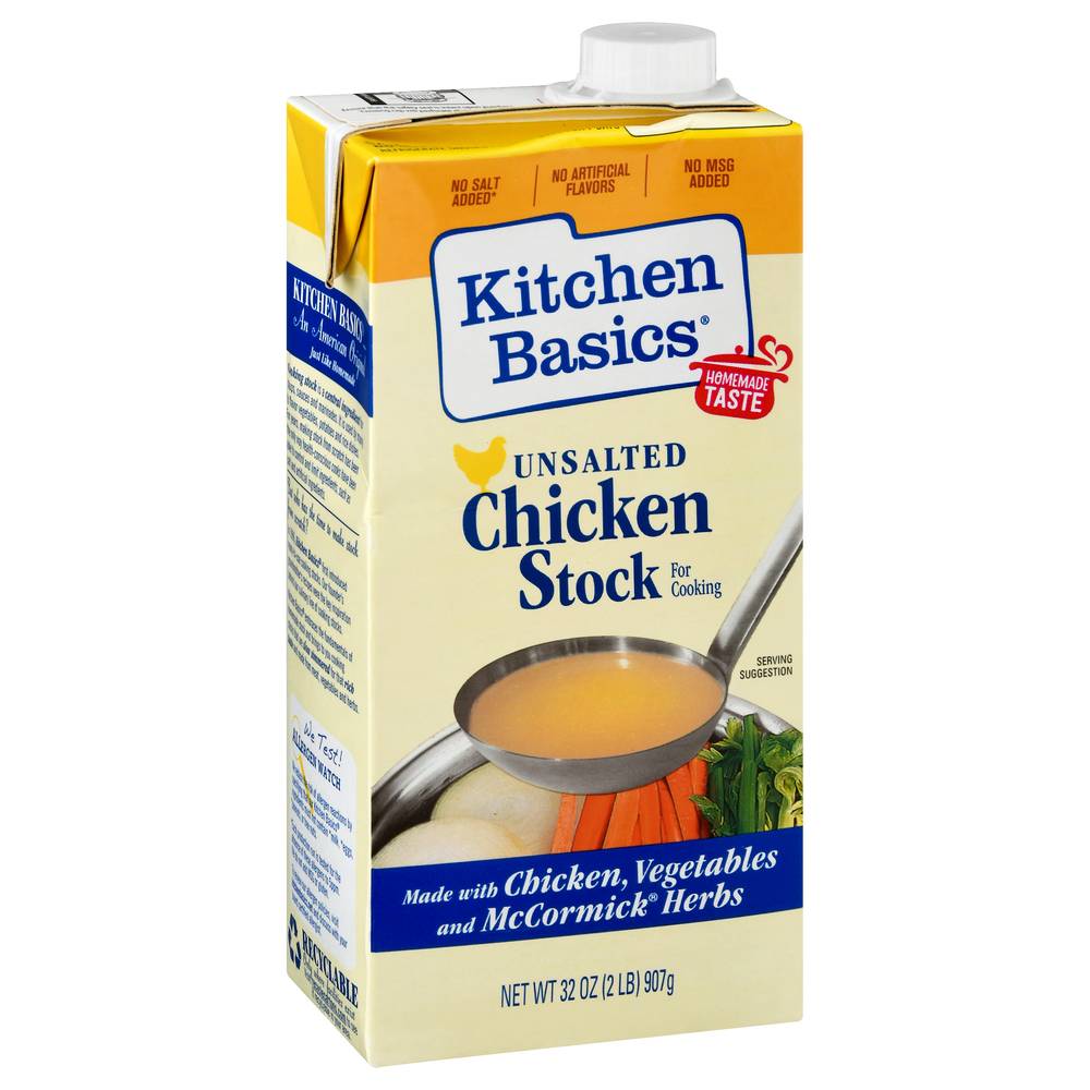 Kitchen Basics Unsalted Chicken Stock For Cooking (32 oz)