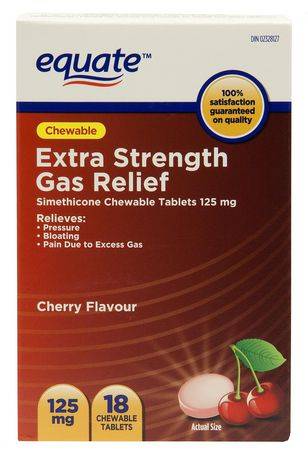 Equate Extra Strength Gas Relief Chewable Tablets 125 mg (18 units)