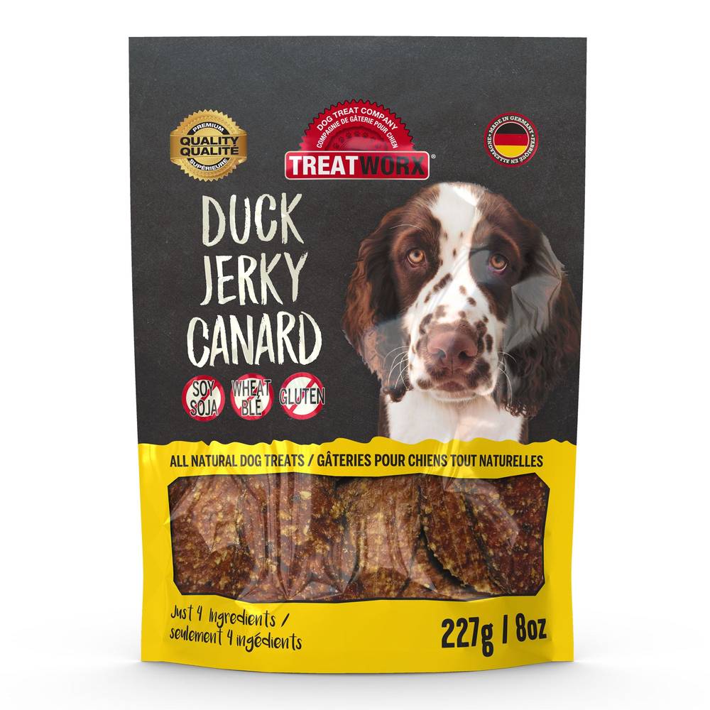 Treatworx Jerky Dog Treats - Natural, Duck (Flavor: Duck, Size: 8 Oz)
